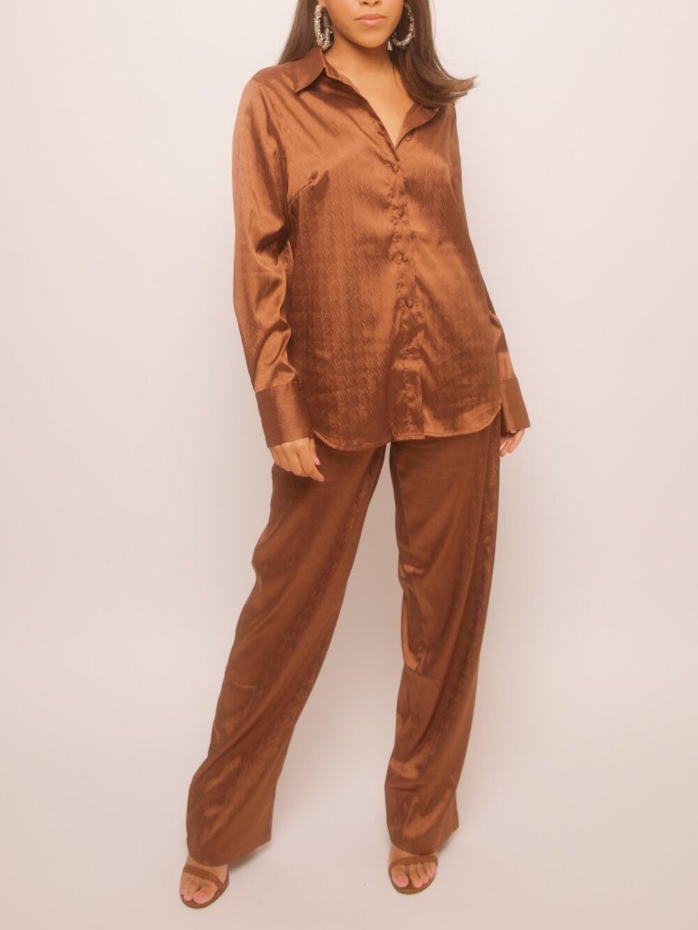 Button Down Top + Matching Bottoms (2 Piece Set, Effortless, Vacation, Casual)